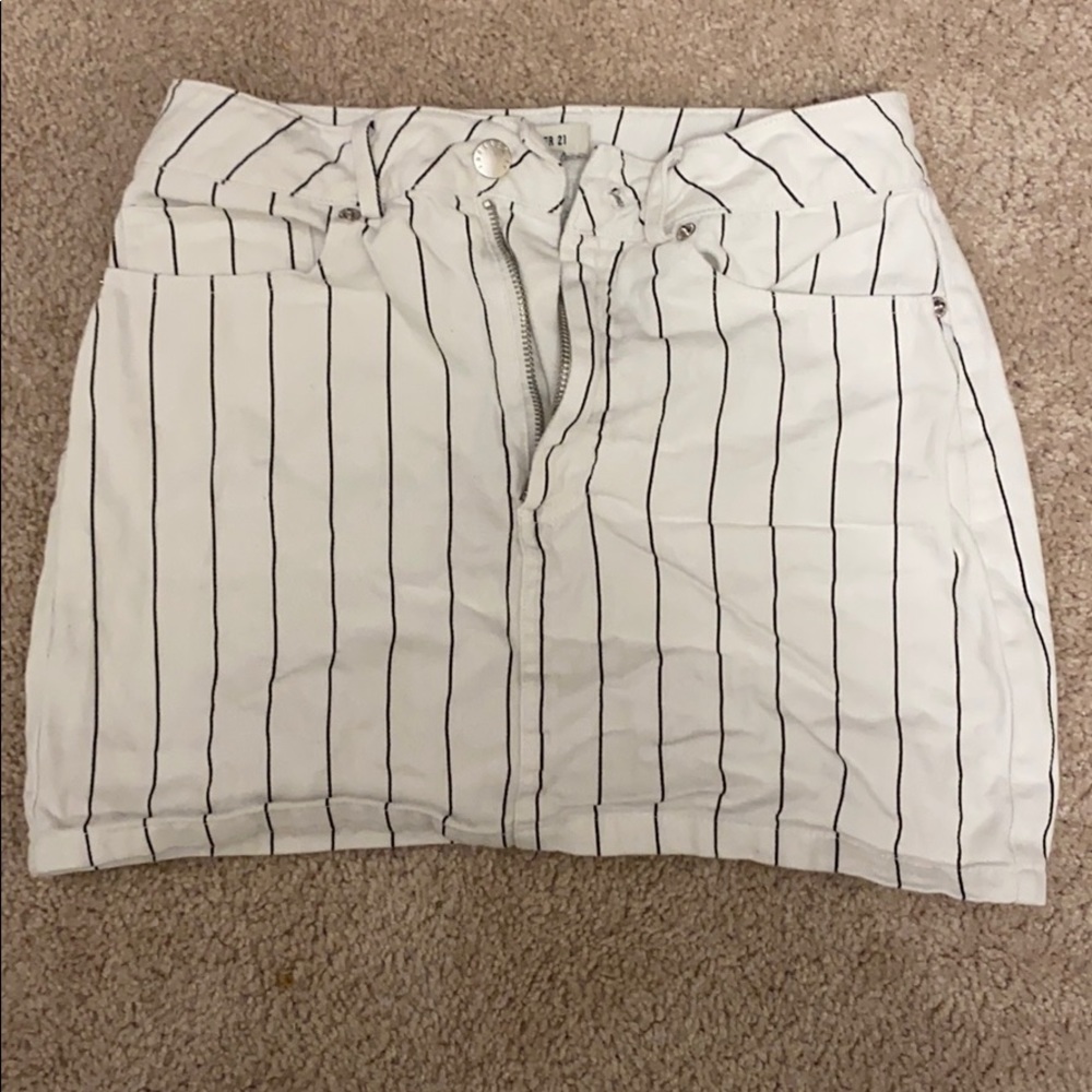 Black and white striped skirt